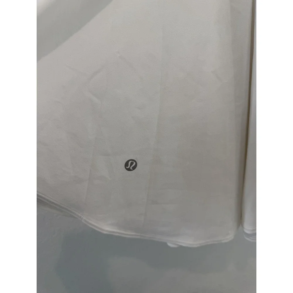 lululemon White Fit & Flare Tank Dress Built-In Bra & Pockets Women's 4